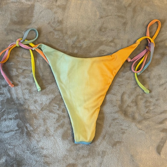 NWOT SHEIN Ombré Rib Triangle Tie Side Bikini - Picture 9 of 11